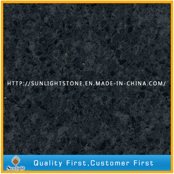 Black/Grey Artificial Solid Surface Quartz Stone for Countertops