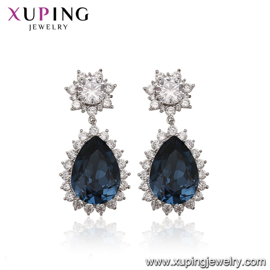 Xuping Wholesale Latest Gold Crystals From Swarovski Charms Drop Earrings Factory China