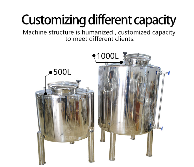 Single Layer, Double Layer Storage Tank, with Cleaning Ball Tank, Capacity and Volume Can Be Designed, Made of Food Type SUS. Steel