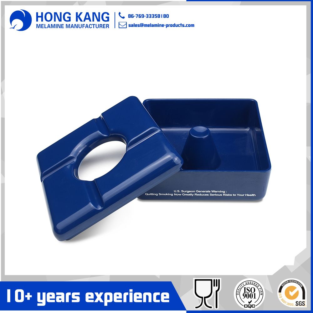 Durable Use Portable Square Windproof Cigar Plastic Melamine Ashtray