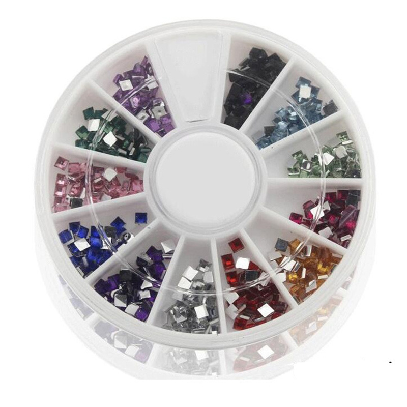 Mix Color 3D Nail Art Decorations Acrylic Diamond Shapes Rhinestones