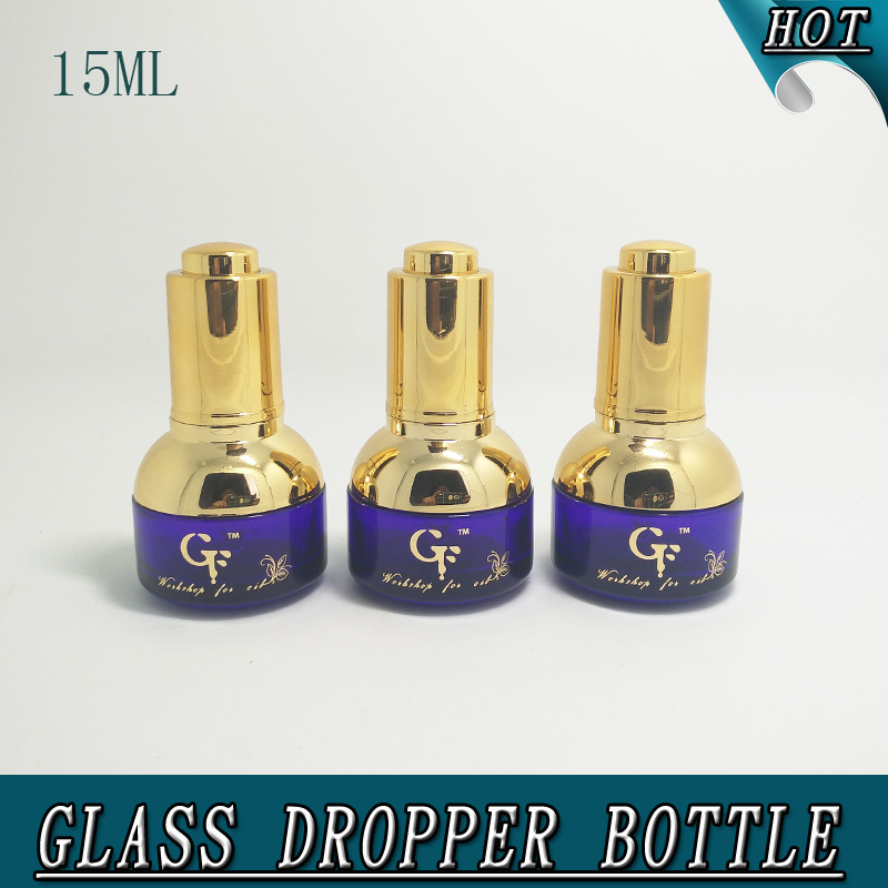 15ml 1/2oz Fancy Purple Glass Dropper Bottle with Pipettes