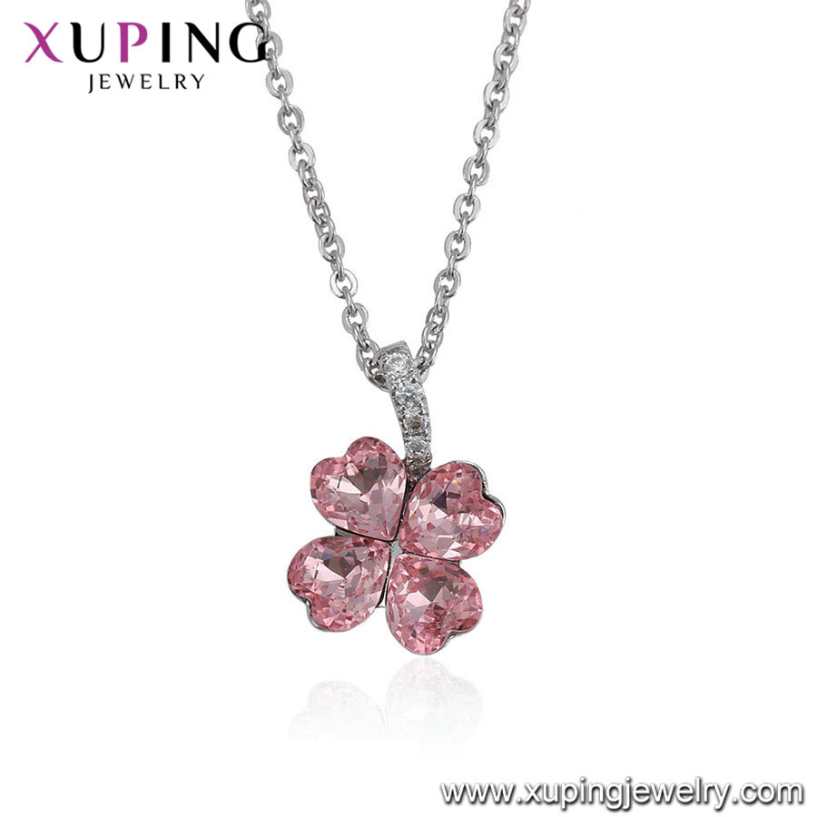 43930 Xuping Fashion Designed Beautiful Flower Crystals From Swarovski Neclace Jewelry