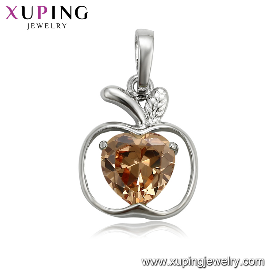 31843 Fashion Charm Rhodium Apple-Shaped Heart Imitation Jewelry Chain Pendant