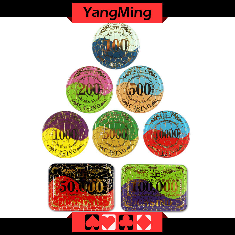 Custom Printed Design / Poker Chips of Crown Bronzing Casino Chips Ym-Cp016/Cp017