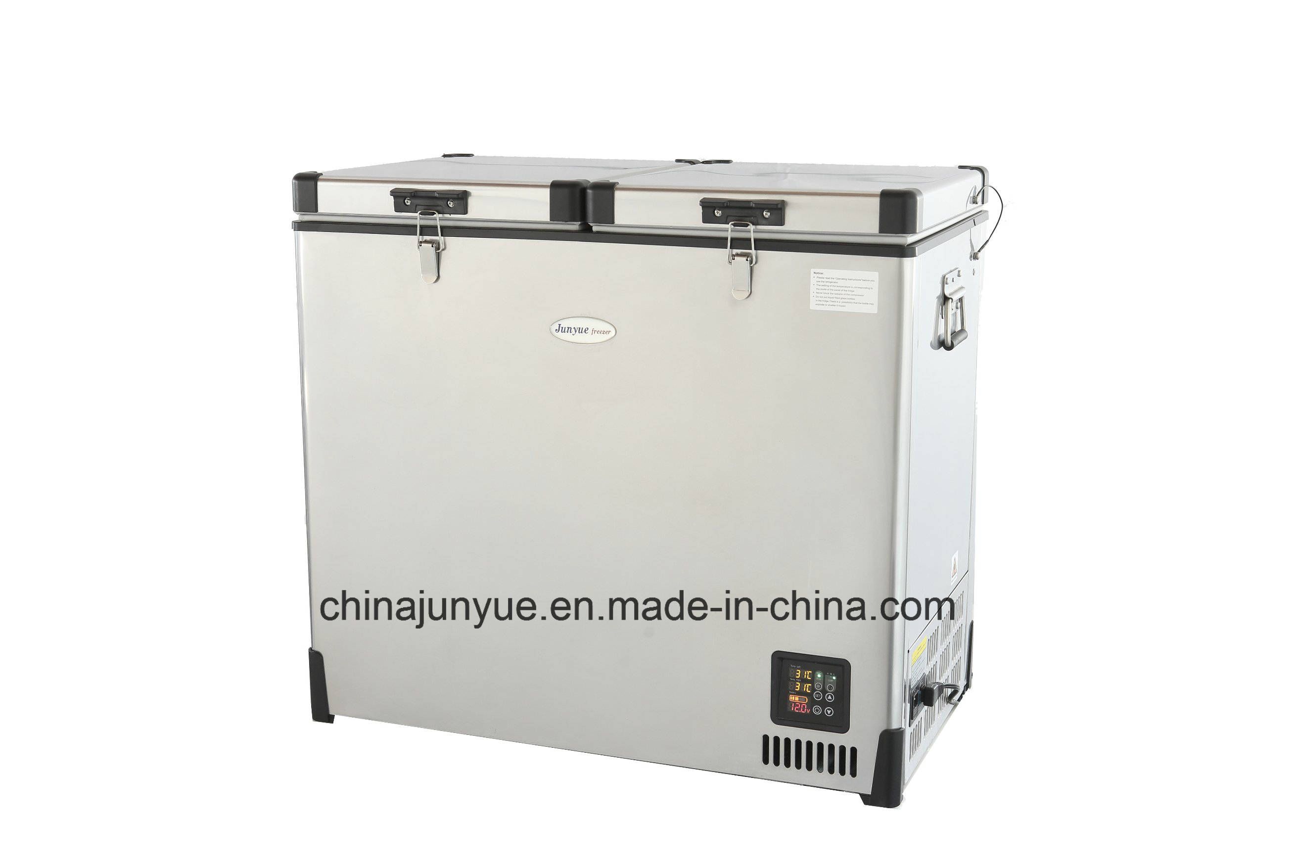 DC Car Stainless Steel Double Temperature Mobile Freezer Scd-112L