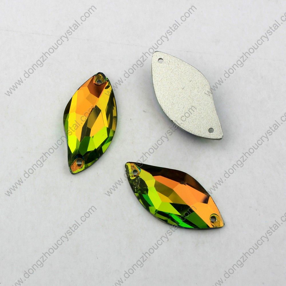 China Wholesale High Refraction Lead Free Machine Cut Decorative Loose Flat Back Crystal for Wedding Dress