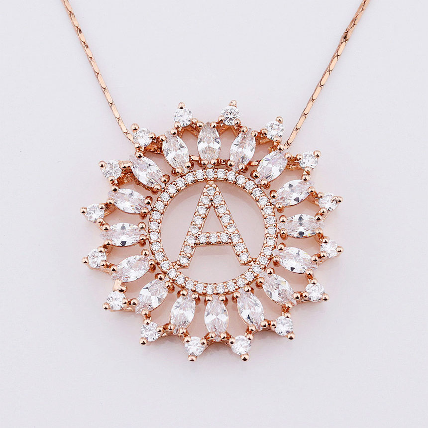 Initials Letter Pendant Necklace Jewelry for Women Party