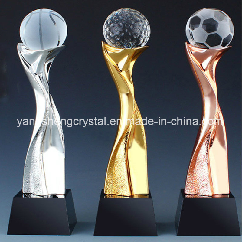 Home Crafts Crystal Gold Silver Cup Metal Trophy