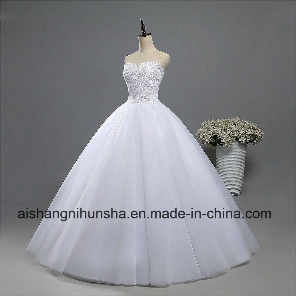 Fashion Crystal Beaded Wedding Dress for Brides Formal Sweetheart
