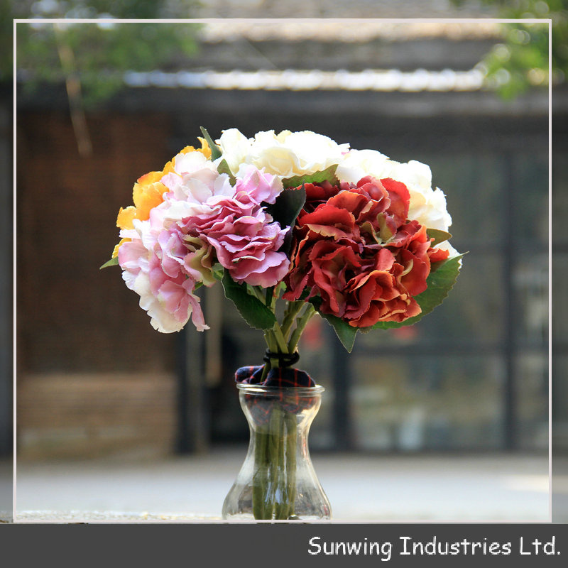 Cheap Decorative Artificial Hydrangea Lotus Small Fake Flower