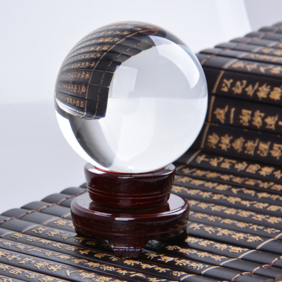 Clear Crystal Glass Ball with Base for Wedding Favor Home Decoration