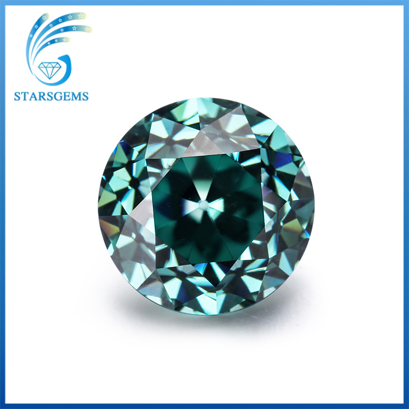 Old European Cut 8.0mm 2cts Green Color Moissanite Diamond