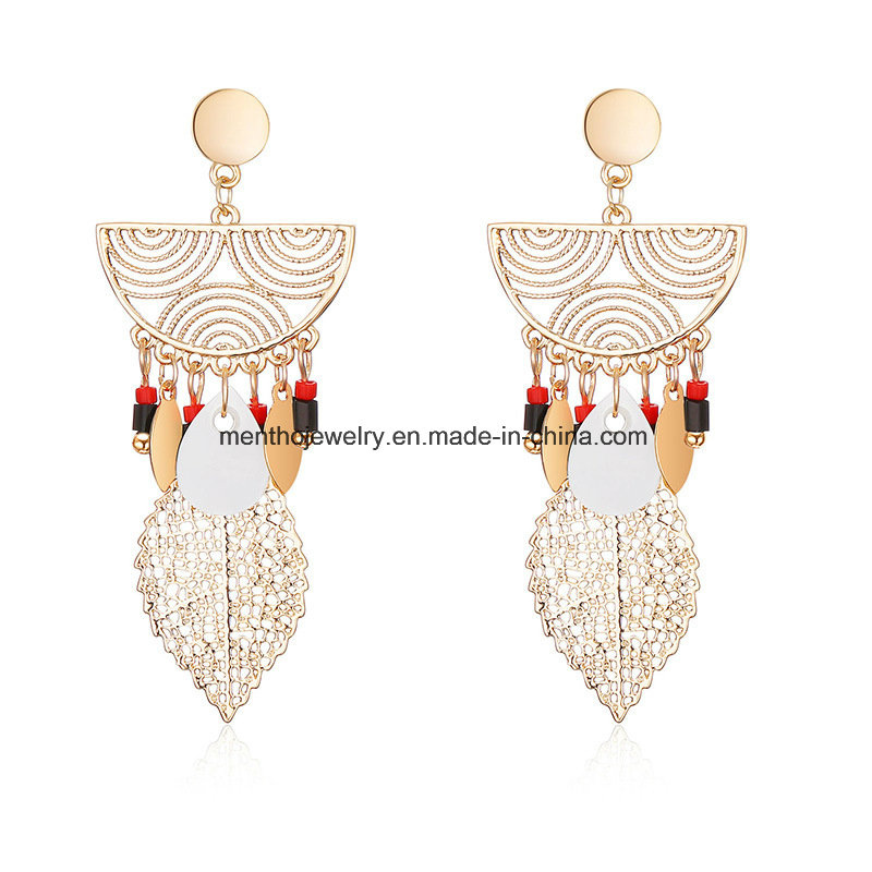 Statement Fashion Women Plating Hollow Dangle Stud Earrings Jewelry