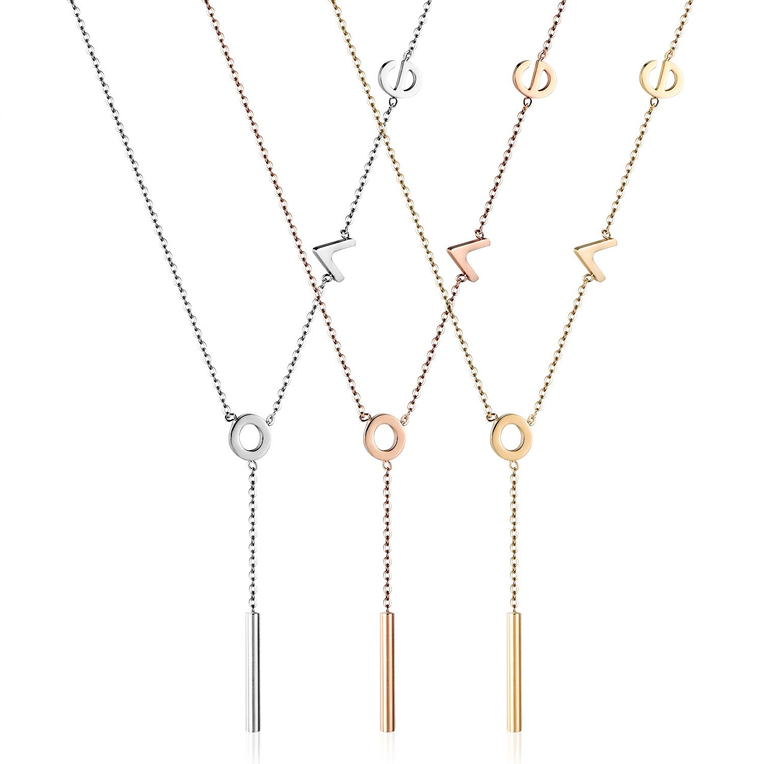 Popular Jewelry Fashion Women Stainless Steel Love Pendant Necklace