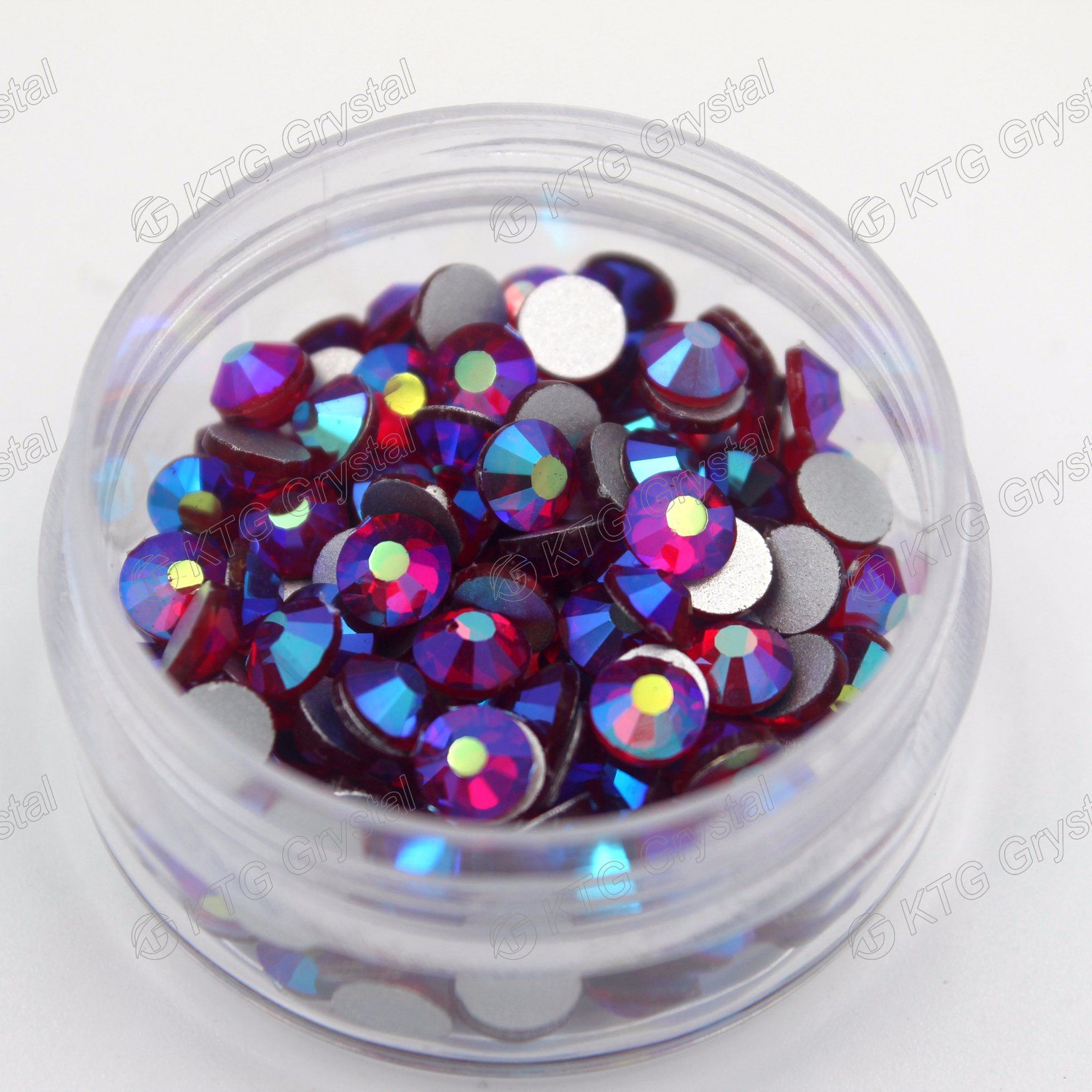 Siam Ab Strass Glass Rhinestone Diamond, Flat Back Crystal Ab Rhinestones for Nail Art