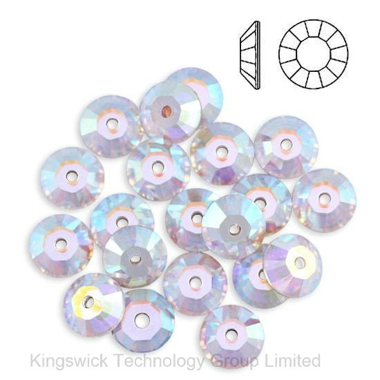 10mm Round Flat Back Rhinestone with Middle Hole