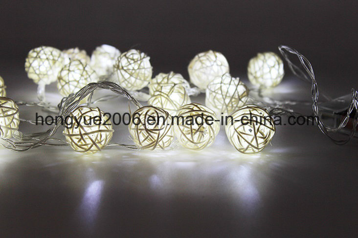 10 LED Classical Design Warm White LED Solar Rattan String Light