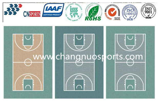 Silicon PU Sports Flooring Materials Simple for Construct and Maintenance