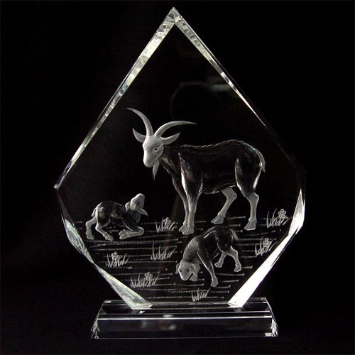 Crystal Gift for Wild Animal Laser Inside