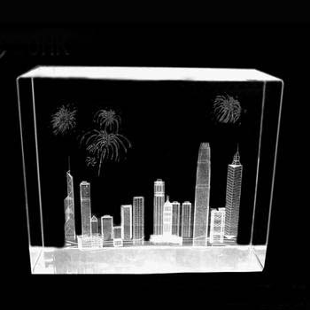 Crystal Cube with HK View Laser Inside