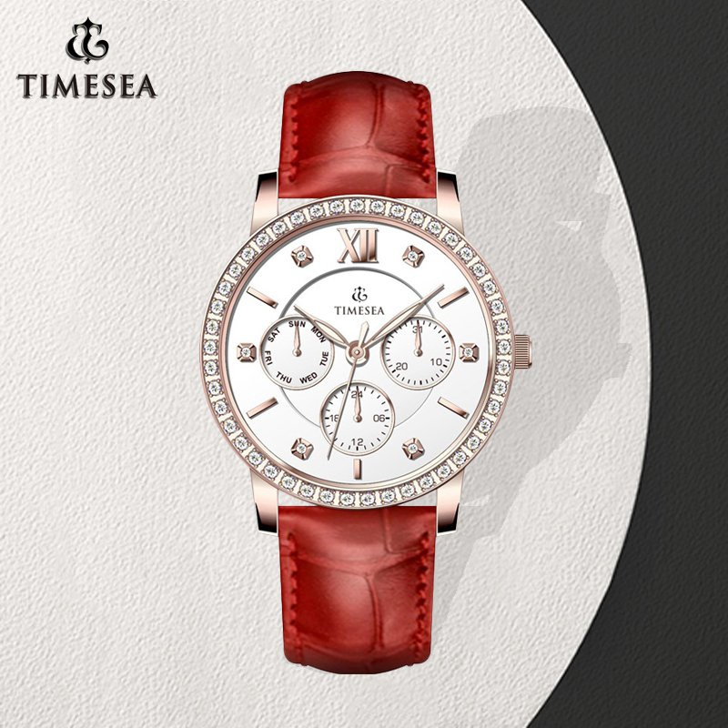 Promotion Sport Stainless Steel Fashion Lady Leather Quartz Wrist Watch 71180