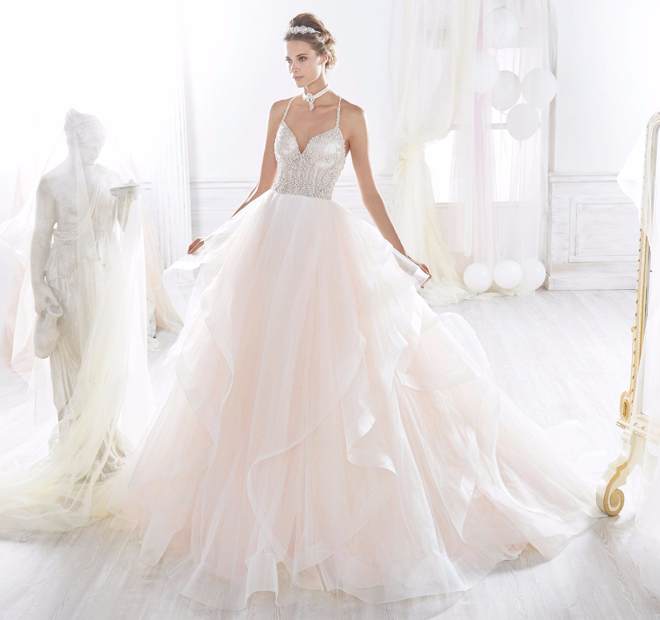 Spaghetti Beading Bridal Wedding Prom Gown