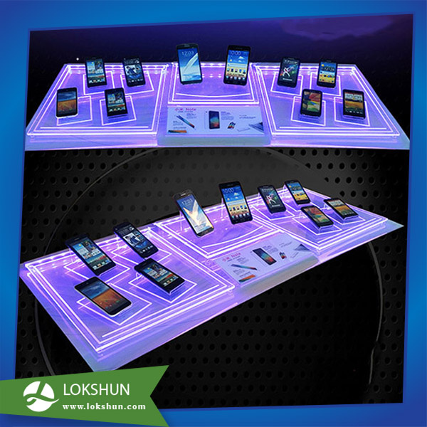 High Quality Custom Acrylic Mobile Phone Display with LED Light