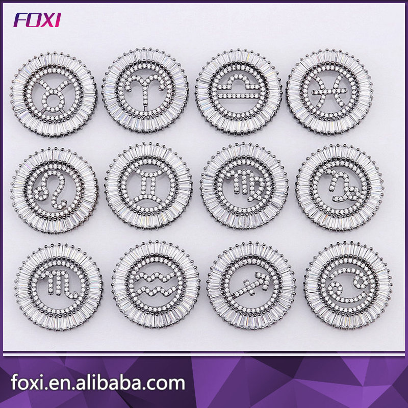 Foxi Wholesale Fashion Brass Zirconia Round Jewelry Pendant