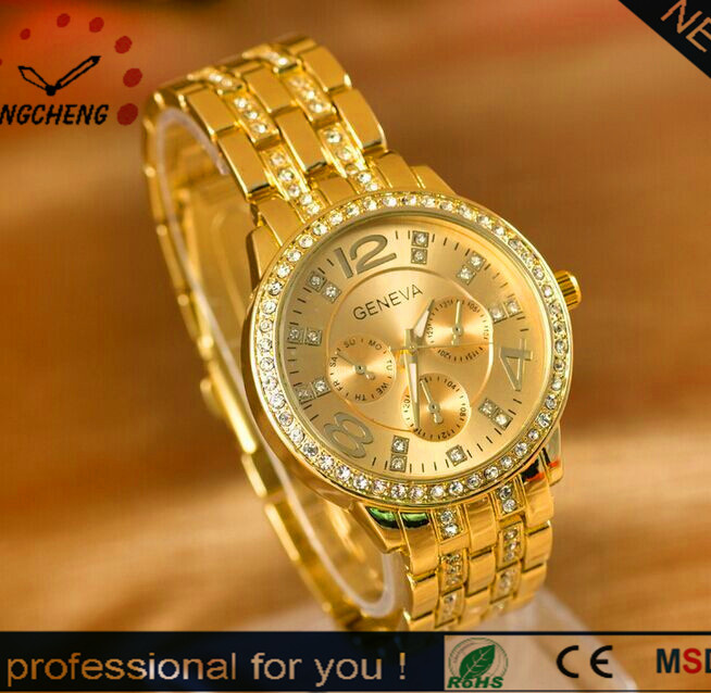 Fashion Geneva Women Ladies Crystal Mk Watch with Diamond (DC-1160)