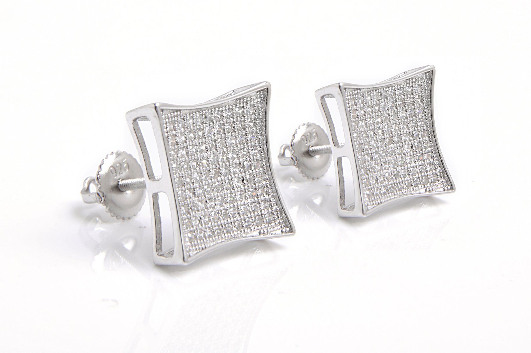 Fashion 925 Silver Flat Squre Earring