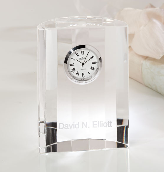 Crystal Souvenir of Crystal Desk Clock for Desktop & Office
