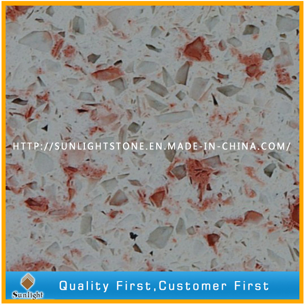 Artificial Yellow/Red Colors Quartzite/Quartz Stone
