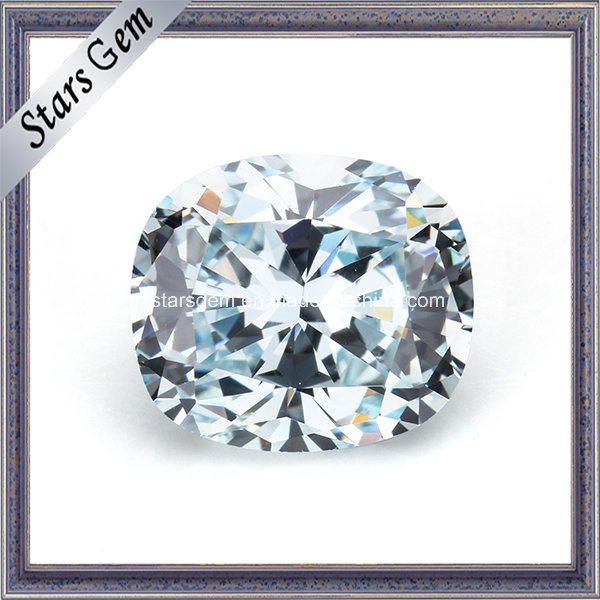 Cushion 7.5X6.5mm Synthetic Aquamarine Zirconia Stone