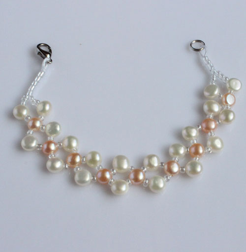 Cheap Hand Made Coin Freshwater Pearl Bracelet (EB1566-1)