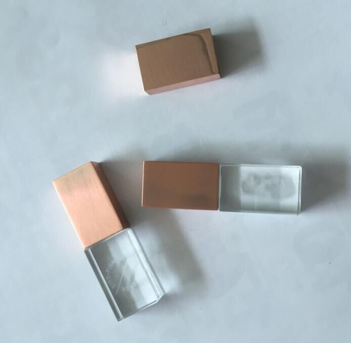 High Quality Custom 3D Logo Rose Gold Crystal USB with LED Light Flash Memory USB Drive 32GB 64GB