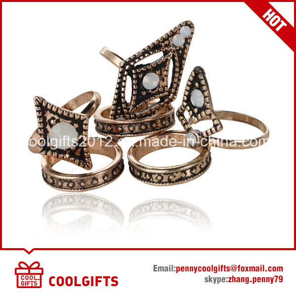 Zinc Alloy White Decorative Resin Diamond Jewelry Ring Set