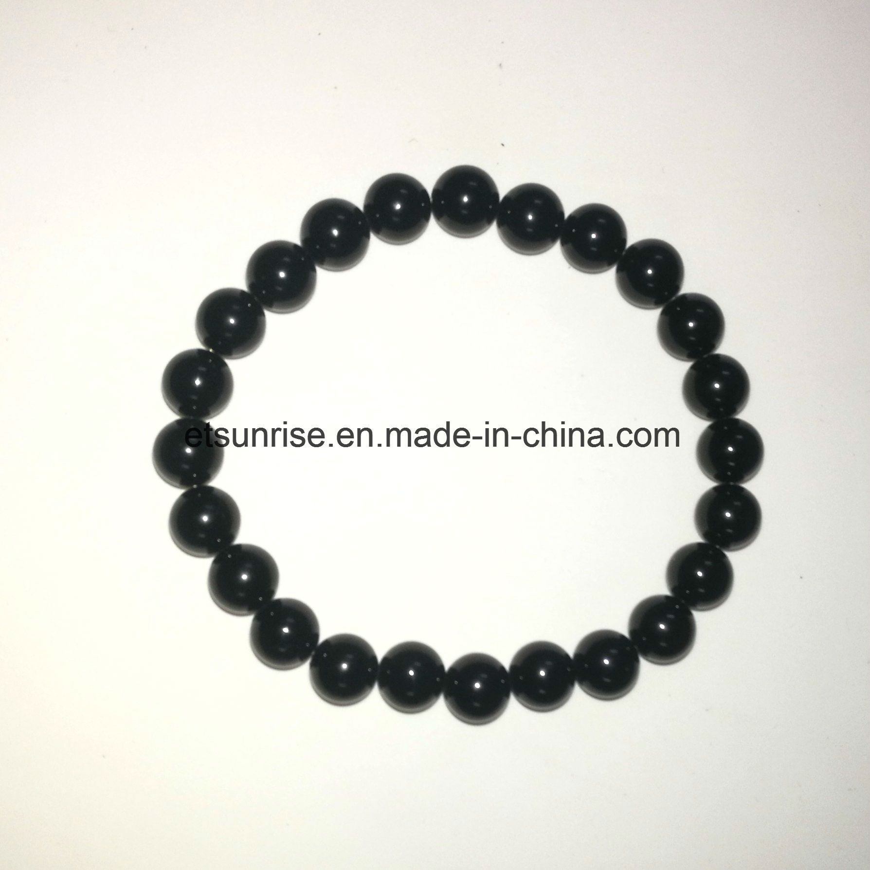 Natural Crystal Black Tourmaline Beaded Bracelet