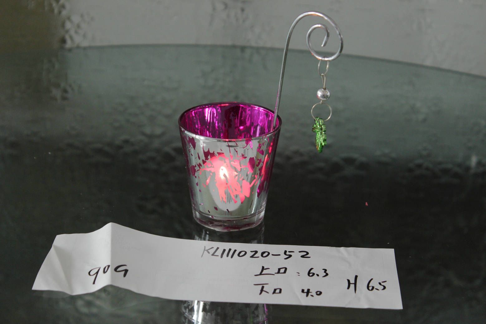Glass Candle Votive with Painting Color Picture