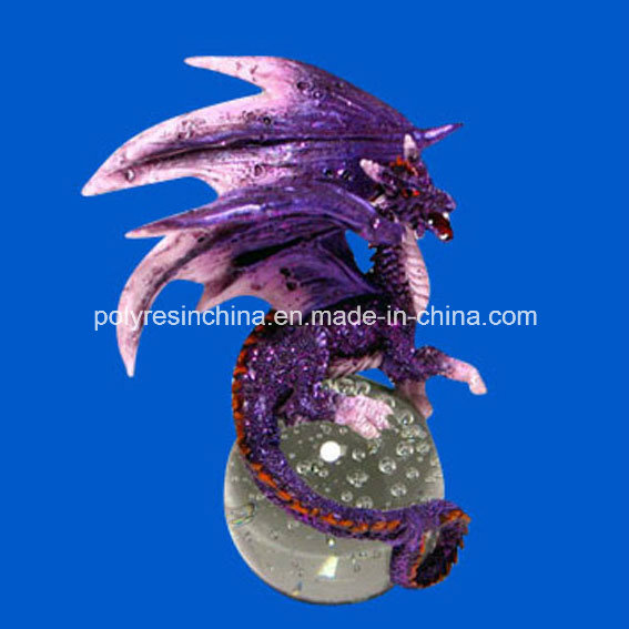 Resin Dragon with Crystal Ball