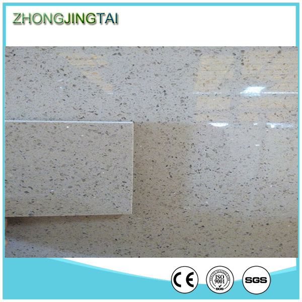 Light Sparkle Type Crystal Floor Tiles Quartz Stone Supplier