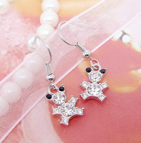 2015 Hot Sell Super Fashion Crystal Jewelry Cute Bear Earring