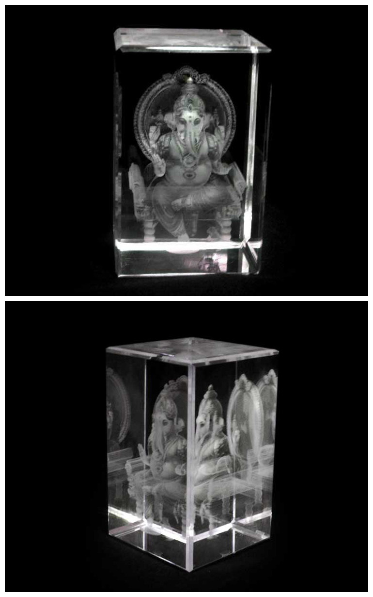 3 Inches Crystal Ganesha (Aasan) for Hindu (R3015)