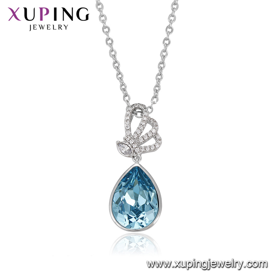 43832 Xuping New Fashioned Tear Drop Crystals From Swarovski Simple Necklace Designs