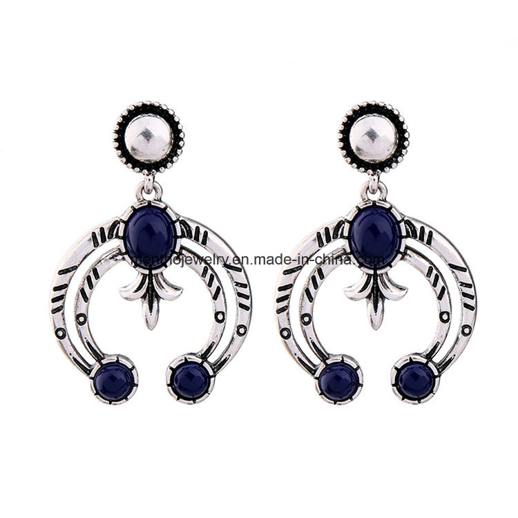 Fashion Cheap Retro Alloy Inlaid Gemstone Earrings for Girls