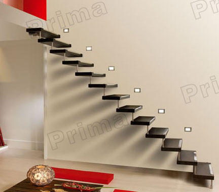 Luxury Indoor Wooden Build Floating Staircase
