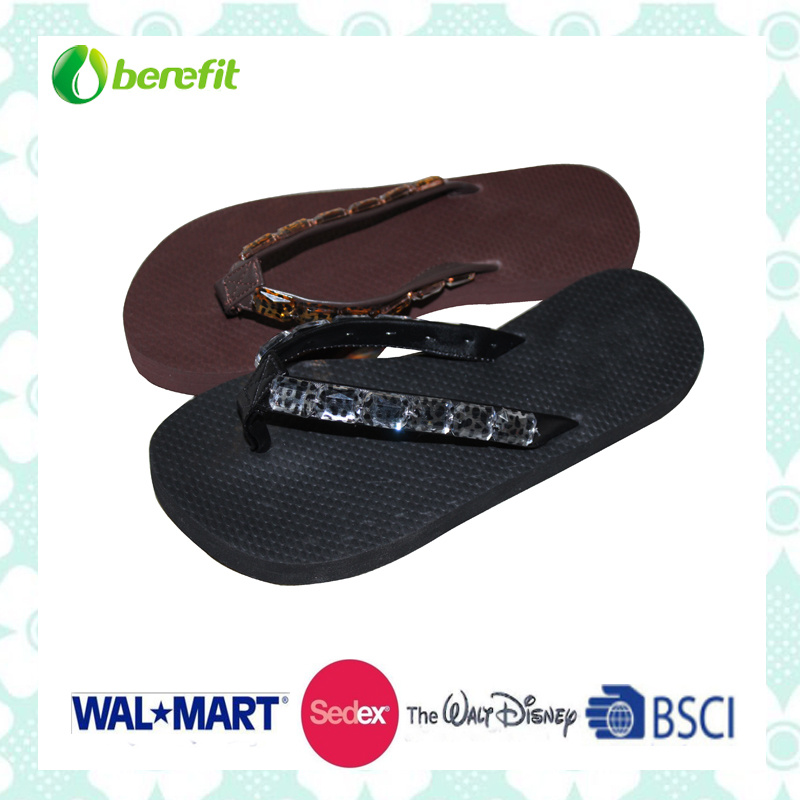 Women's Slippers with Bead Decoration, Wedge Heel Shoes