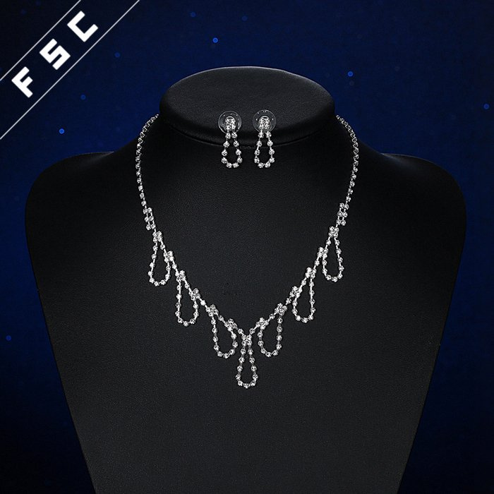 Fashion Imitation Jewellery Latest Design Crystal Bridal Jewelry Set