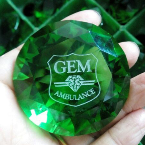 Crystal Glass Diamond with Sandblasting or Color Print