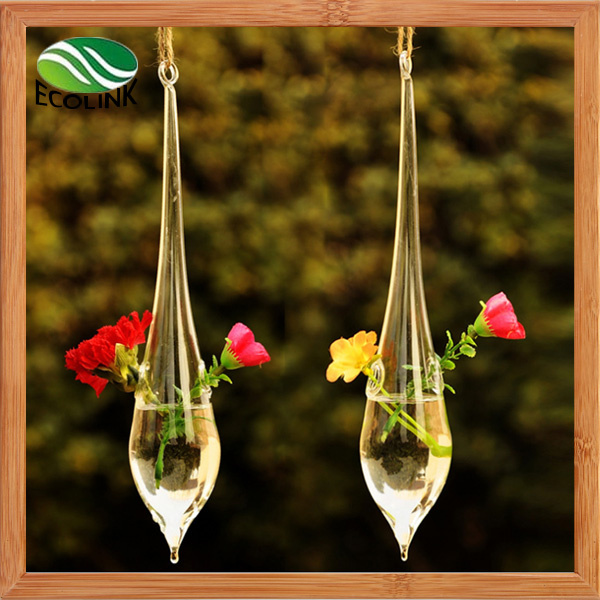 Christmas Decor Teardrop Hanging Glass Terrarium Vase